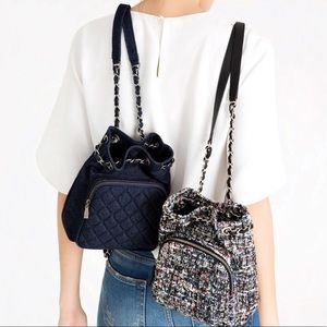 Zara Mini Quilted Denim Backpack